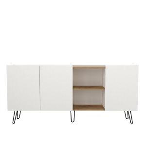 Μπουφές ArteLibre SERIFOS Φυσικό/Λευκό Μοριοσανίδα/Μελαμίνη 180x42x83cm