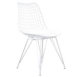 Καρέκλα Μεταλλική ArteLibre FAGUS Με Μαξιλάρι Λευκό 49x58x83.5cm