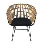 Καρέκλα Κήπου ArteLibre AULIUS Φυσικό/Μαύρο Μέταλλο/Rattan 57x60x78.5cm