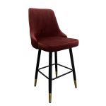 Σκαμπό Bar ArteLibre COBB Με Πλάτη Σάπιο Μήλο Βελούδο/Μέταλλο 49x53x100cm