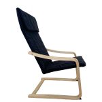 Πολυθρόνα ArteLibre NORDVIK Μαύρο/Φυσικό Ύφασμα/Ξύλο 60x71x105cm