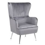 Πολυθρόνα ArteLibre VITTORIA Γκρι Βελούδο 76x79x101cm