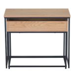 Τραπεζάκι Σαλονιού ArteLibre BELLINGTON Δρυς/Μαύρο Μοριοσανίδα/Μέταλλο 60x30x50/55x30x45cm Σετ 2Τμχ