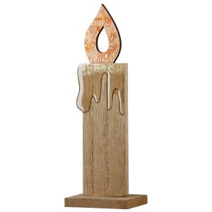 Ανάγλυφο Σταντ Κερί 'Otonal' MDF Εκρού/Πορτοκαλί 5x7x20.5cm