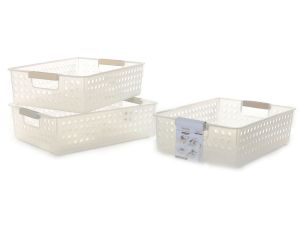 Καλάθι Με Λαβές Πλαστικό 30x21.5x8.5cm Σε 3 Χρώματα