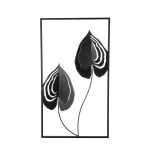 Ανάγλυφο τοίχου μοτίβο φύλλου μεταλλικό μαύρο 2 Ποικιλία 30X2X55Cm 30X2X55Cm