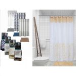 Σετ Μπάνιου Κουρτίνα 18x200cm Και Χαλί 40x60cm Σετ 2Τμχ Σε 4 Σχέδια