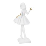 Φιγούρα Γυναίκα Πολύ Λευκό Χρυσό 11X11X24Cm 11X11X24Cm