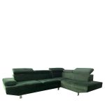 Καναπές Γωνιακός ArteLibre OZMA Πράσινο Ύφασμα 254x160x70cm